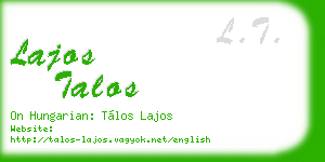 lajos talos business card